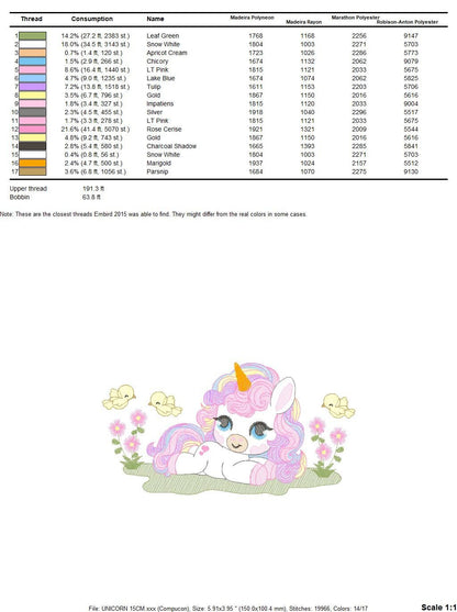 Unicorn embroidery designs - Baby Girl embroidery design machine embroidery pattern - Fairy tale magical Fantasy - instant download pes jef