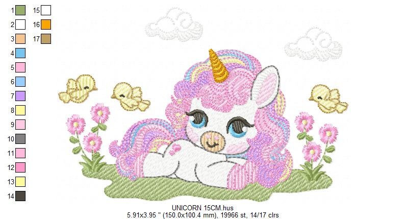 Unicorn embroidery designs - Baby Girl embroidery design machine embroidery pattern - Fairy tale magical Fantasy - instant download pes jef