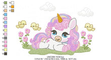 Laden Sie das Bild in den Galerie-Viewer, Unicorn embroidery designs - Baby Girl embroidery design machine embroidery pattern - Fairy tale magical Fantasy - instant download pes jef
