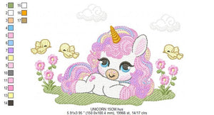 Unicorn embroidery designs - Baby Girl embroidery design machine embroidery pattern - Fairy tale magical Fantasy - instant download pes jef