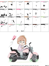 Carica l&#39;immagine nel visualizzatore di Gallery, Girl biker embroidery designs - Girl with motorcycle embroidery design machine embroidery pattern - Scooter embroidery file - Chopper Hog
