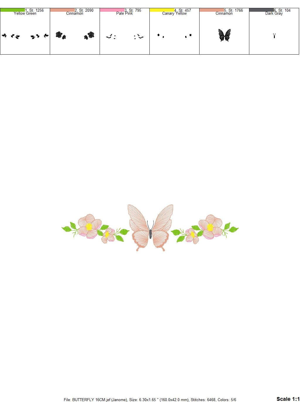 Flowers embroidery designs - Butterfly embroidery design machine embroidery pattern - Kitchen towel embroidery file - instant download pes