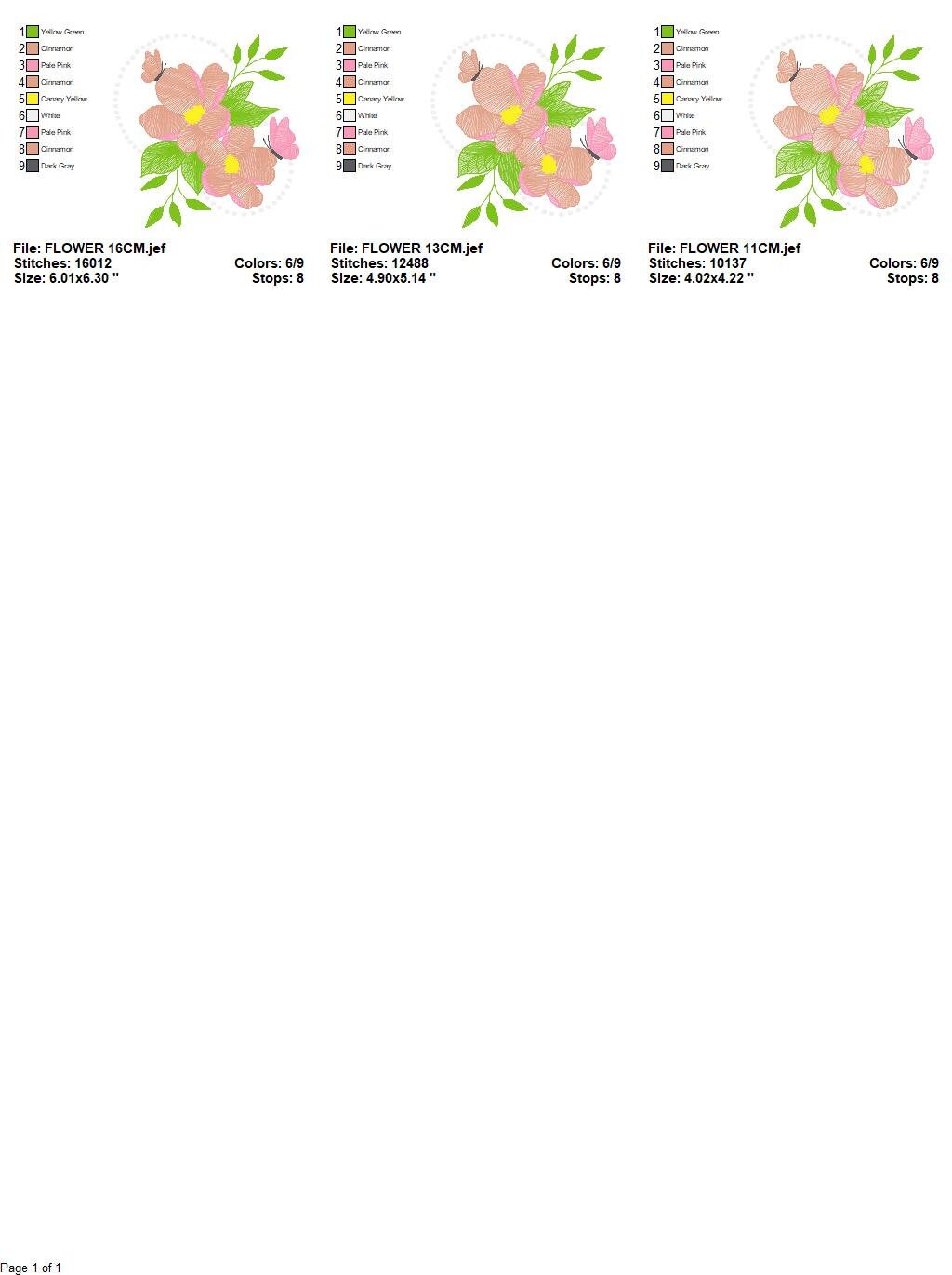 Delicate flower embroidery designs - Butterfly embroidery design machine embroidery pattern - Floral embroidery file - instant download pes