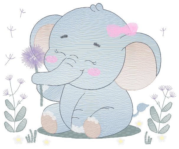 Elephant embroidery designs - Safari Animal embroidery design machine embroidery pattern - Baby girl embroidery file - instant download pes