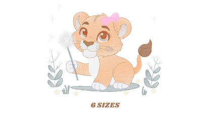 Lioness embroidery designs - Safari animal embroidery design machine embroidery pattern - Baby girl embroidery - Lion embroidery download
