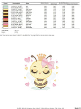 Load image into Gallery viewer, Bee embroidery design - Bee Happy embroidery designs machine embroidery pattern - Baby girl embroidery file - Honey bee with crown and lace
