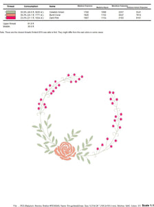 Monogram Frame embroidery designs - Flower embroidery design machine embroidery pattern - Rose wreath embroidery file - instant download jef