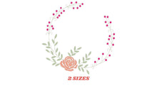 Carica l&#39;immagine nel visualizzatore di Gallery, Monogram Frame embroidery designs - Flower embroidery design machine embroidery pattern - Rose wreath embroidery file - instant download jef
