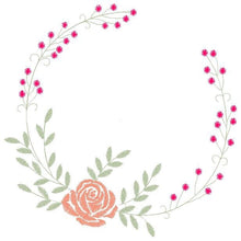 Load image into Gallery viewer, Monogram Frame embroidery designs - Flower embroidery design machine embroidery pattern - Rose wreath embroidery file - instant download jef
