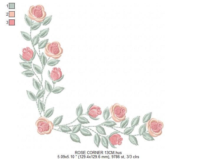 Heart with roses embroidery designs - Flower embroidery design machine embroidery pattern - Monogram Frame embroidery file - pes jef vip vp3