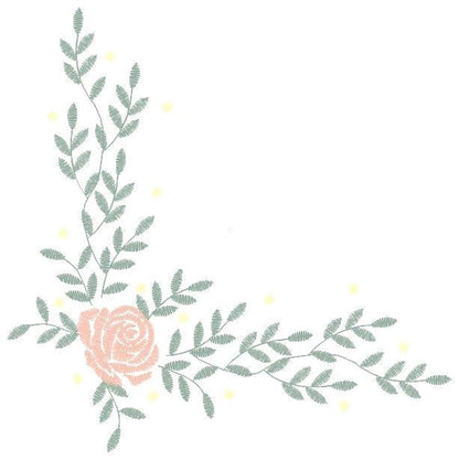 Rose Corner embroidery designs - Flower embroidery design machine embroidery pattern - Monogram Frame embroidery file - instant download pes