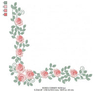 Laden Sie das Bild in den Galerie-Viewer, Roses Corner embroidery designs - Flower embroidery design machine embroidery pattern - Floral Frame embroidery file - instant download pes
