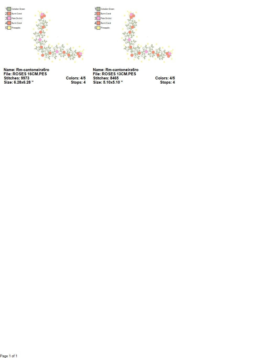 Flower Corner embroidery designs - Roses Frame embroidery design machine embroidery pattern - Roses corner embroidery - instant download jef