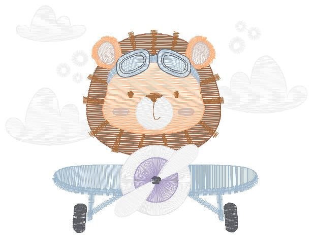 Lion Pilot embroidery designs - Airplane embroidery design machine embroidery pattern - Baby boy embroidery file - instant download pes jef