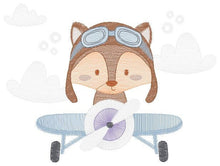 Load image into Gallery viewer, Plane embroidery designs - Fox Pilot embroidery design machine embroidery pattern - Fox Pilot aviator - Baby boy embroidery file download
