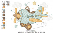 Charger l&#39;image dans la galerie, Plane embroidery designs - Airplane embroidery design machine embroidery pattern - Baby boy embroidery file - Vehicle instant download pes
