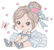 Cargar imagen en el visor de la galería, Ballerina embroidery designs - Ballet dancer embroidery design machine embroidery pattern - Baby girl embroidery file - instant download jef
