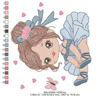 Charger l&#39;image dans la galerie, Ballerina embroidery designs - Ballet dancer embroidery design machine embroidery pattern - Baby girl embroidery file - instant download jef
