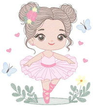 Charger l&#39;image dans la galerie, Ballerina embroidery designs - Ballet dancer embroidery design machine embroidery pattern - Baby girl embroidery file - instant download pes
