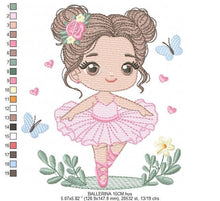 Laden Sie das Bild in den Galerie-Viewer, Ballerina embroidery designs - Ballet dancer embroidery design machine embroidery pattern - Baby girl embroidery file - instant download pes
