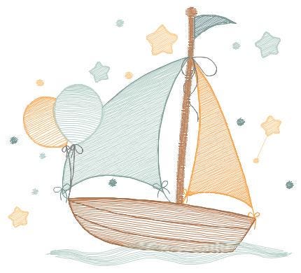 Boat embroidery designs - Sailboat embroidery design machine embroidery pattern - Nautical Baby boy embroidery file - jef instant download