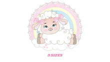 Cargar imagen en el visor de la galería, Sheep with rainbow embroidery design - Rainbow embroidery designs machine embroidery pattern - baby girl embroidery file newborn embroidery
