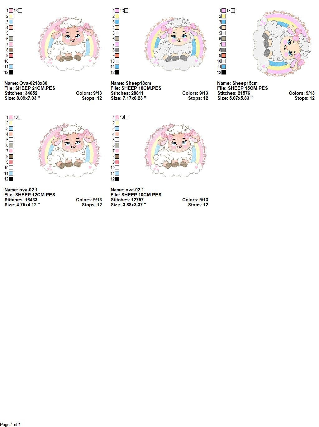 Sheep with rainbow embroidery design - Rainbow embroidery designs machine embroidery pattern - baby girl embroidery file newborn embroidery