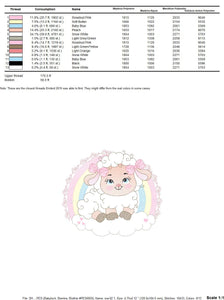 Sheep with rainbow embroidery design - Rainbow embroidery designs machine embroidery pattern - baby girl embroidery file newborn embroidery