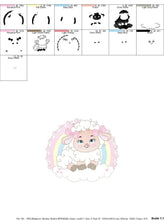 Charger l&#39;image dans la galerie, Sheep with rainbow embroidery design - Rainbow embroidery designs machine embroidery pattern - baby girl embroidery file newborn embroidery
