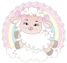 Laden Sie das Bild in den Galerie-Viewer, Sheep with rainbow embroidery design - Rainbow embroidery designs machine embroidery pattern - baby girl embroidery file newborn embroidery
