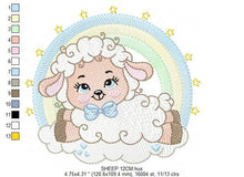 Carica l&#39;immagine nel visualizzatore di Gallery, Sheep with rainbow embroidery design - Rainbow embroidery designs machine embroidery pattern - baby boy embroidery file newborn embroidery
