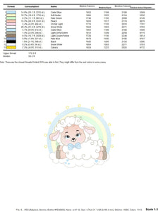 Sheep with rainbow embroidery design - Rainbow embroidery designs machine embroidery pattern - baby boy embroidery file newborn embroidery