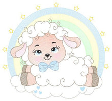 Cargar imagen en el visor de la galería, Sheep with rainbow embroidery design - Rainbow embroidery designs machine embroidery pattern - baby boy embroidery file newborn embroidery
