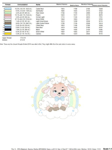 Sheep with rainbow embroidery design - Rainbow embroidery designs machine embroidery pattern - baby girl embroidery file newborn embroidery