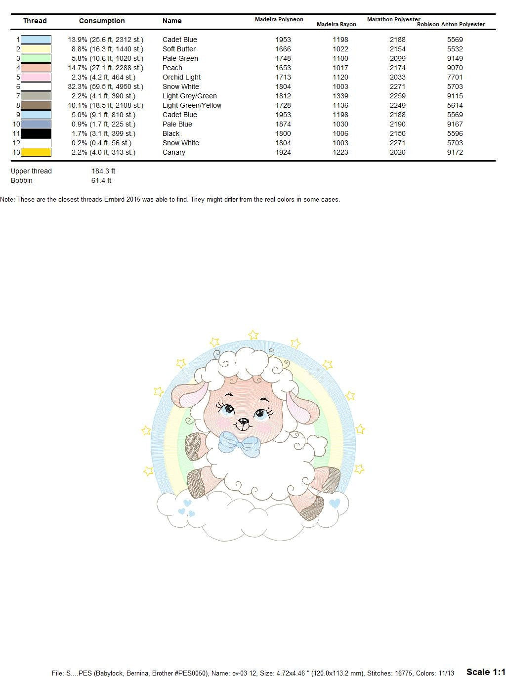 Sheep with rainbow embroidery design - Rainbow embroidery designs machine embroidery pattern - baby girl embroidery file newborn embroidery