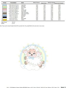 Sheep with rainbow embroidery design - Rainbow embroidery designs machine embroidery pattern - baby girl embroidery file newborn embroidery