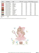 Cargar imagen en el visor de la galería, Girl embroidery designs - Baby girl with lace embroidery design machine embroidery pattern - Butterfly embroidery file - Girl with long hair
