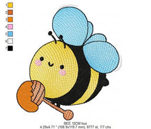 Load image into Gallery viewer, Bee embroidery design - Honey Bee embroidery designs machine embroidery pattern - Baby girl embroidery file - honey bee design pes jef hus
