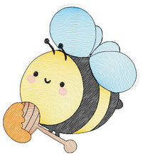 Charger l&#39;image dans la galerie, Bee embroidery design - Honey Bee embroidery designs machine embroidery pattern - Baby girl embroidery file - honey bee design pes jef hus
