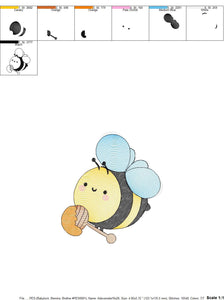 Bee embroidery design - Honey Bee embroidery designs machine embroidery pattern - Baby girl embroidery file - honey bee design pes jef hus