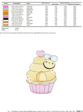 Cargar imagen en el visor de la galería, Bee embroidery design - Honey Bee Cupcake embroidery designs machine embroidery pattern - Baby girl embroidery file - honey bee design pes
