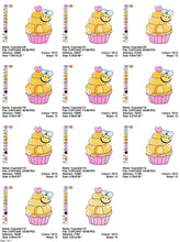 Charger l&#39;image dans la galerie, Bee embroidery design - Honey Bee Cupcake embroidery designs machine embroidery pattern - Baby girl embroidery file - honey bee design pes
