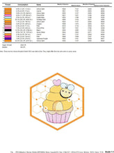 Load image into Gallery viewer, Bee embroidery design - Bee Cupcake embroidery designs machine embroidery pattern - Baby girl embroidery file - honey bee design pes jef hus
