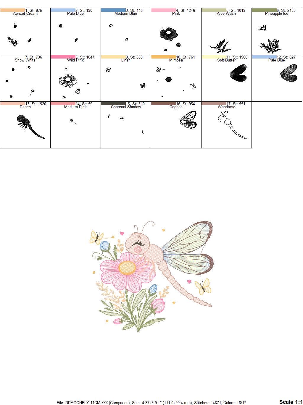 Dragonfly embroidery design - Spring Garden Bug embroidery designs machine embroidery pattern - Kitchen Towel embroidery - instant download