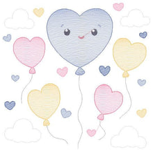 Charger l&#39;image dans la galerie, Balloon embroidery design - Balloons embroidery designs machine embroidery pattern - Heart balloon cloud - birthday embroidery file download
