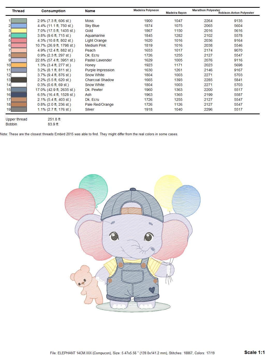 Elephant embroidery designs - Elephant with balloons embroidery design machine embroidery pattern - Safari embroidery - instant download