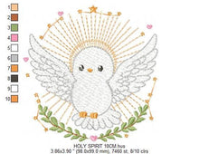 Charger l&#39;image dans la galerie, Dove embroidery designs - Holy Spirit embroidery design machine embroidery pattern - Catholic embroidery - Religious Eucharist - download
