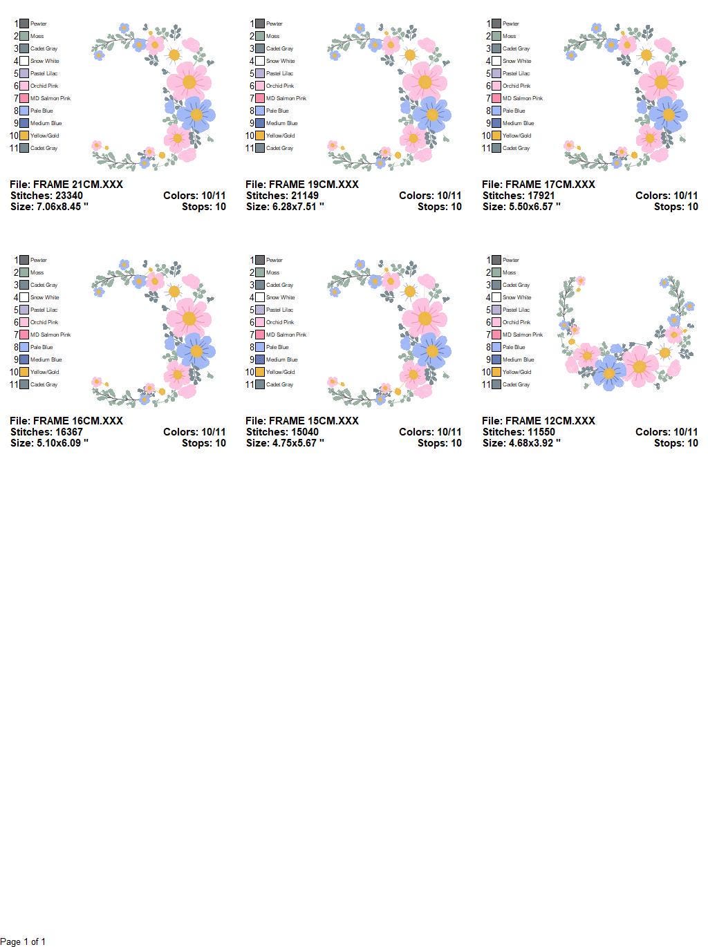 Flower Frame embroidery designs - Monogram Flower embroidery design machine embroidery pattern - Flower Wreath embroidery - instant download