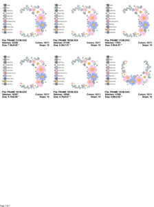 Flower Frame embroidery designs - Monogram Flower embroidery design machine embroidery pattern - Flower Wreath embroidery - instant download