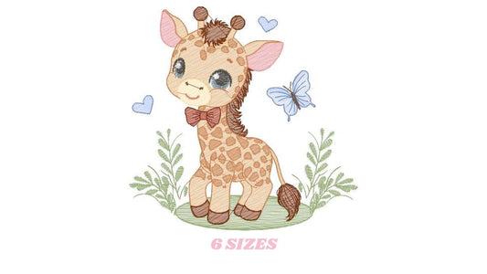 Giraffe embroidery designs - Safari animal embroidery design machine embroidery pattern - Baby boy embroidery file - instant download pes
